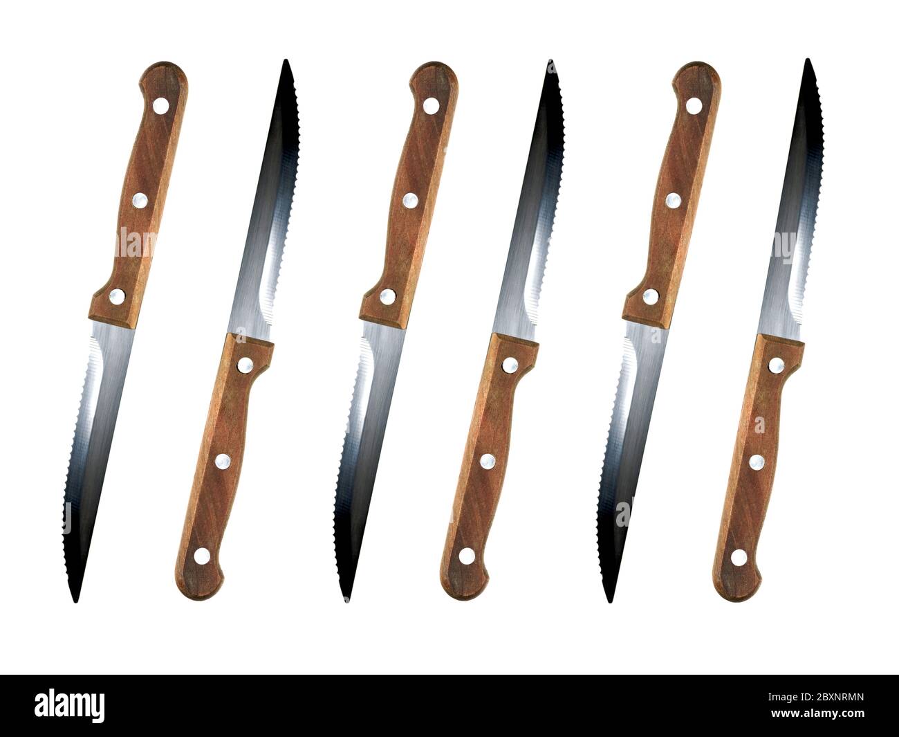 Steak knives isolated against a white background Stock Photo Alamy
