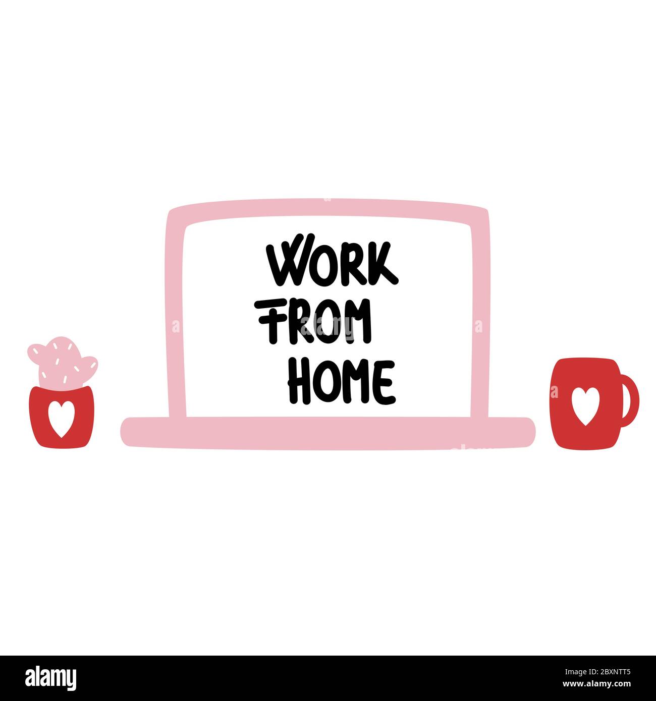Work from home Covid-19 coronavirus concept vector illustration Stock Vector
