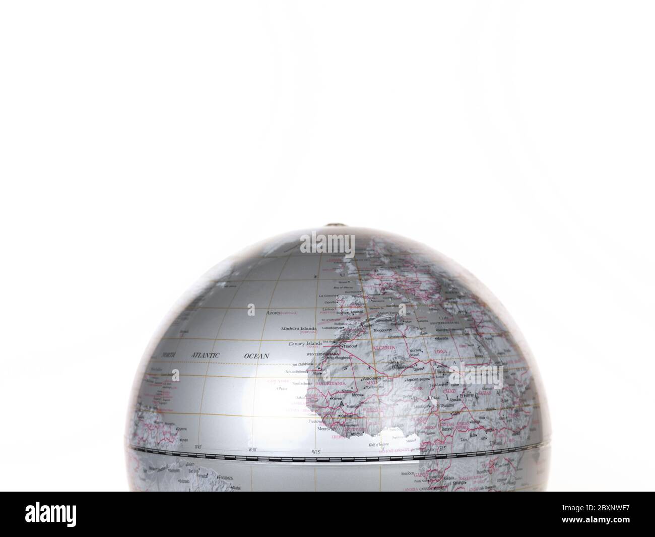 A world globe isolated aqainst a white background Stock Photo