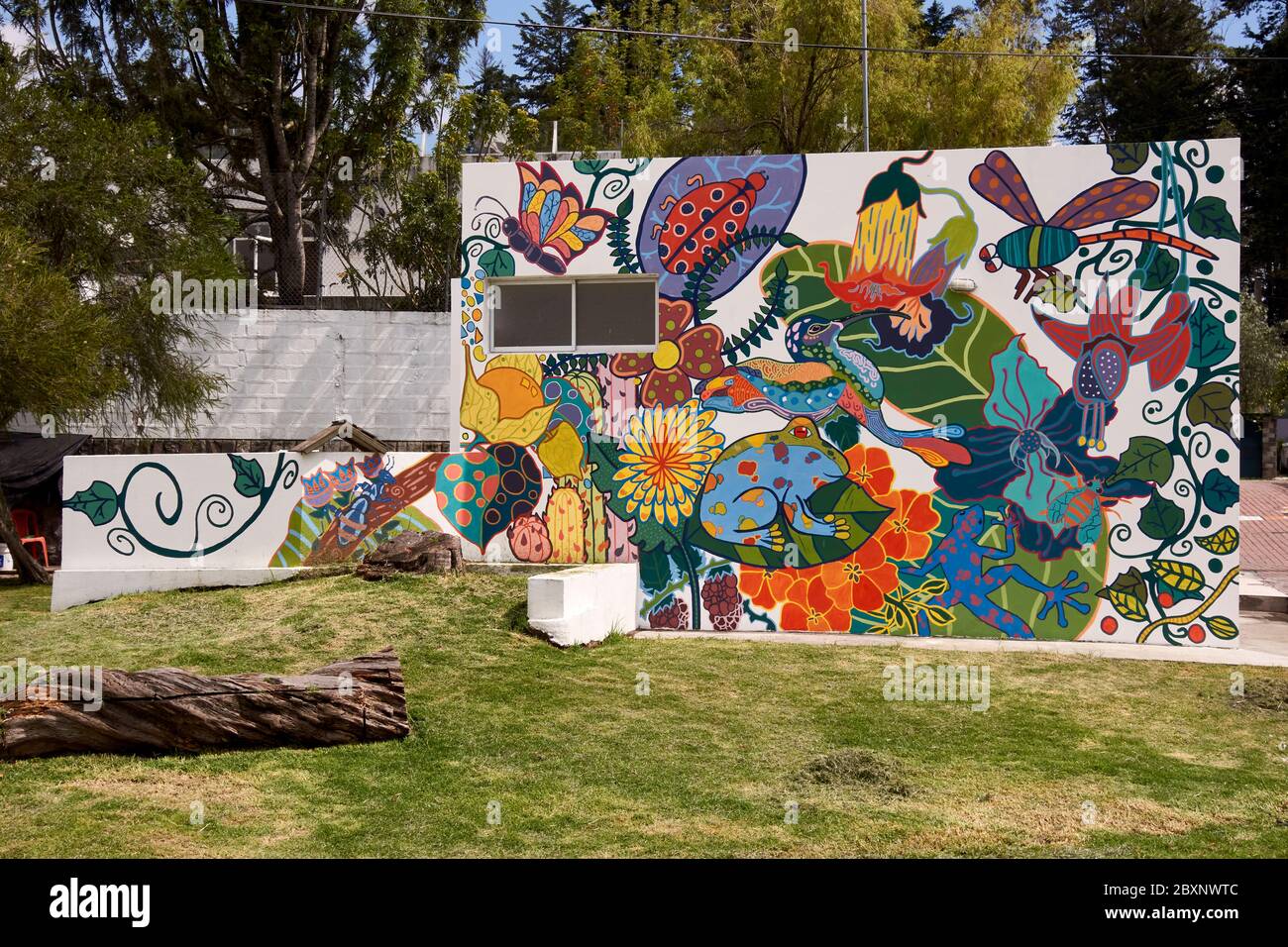 Children's mural in play area Quito Stock Photo
