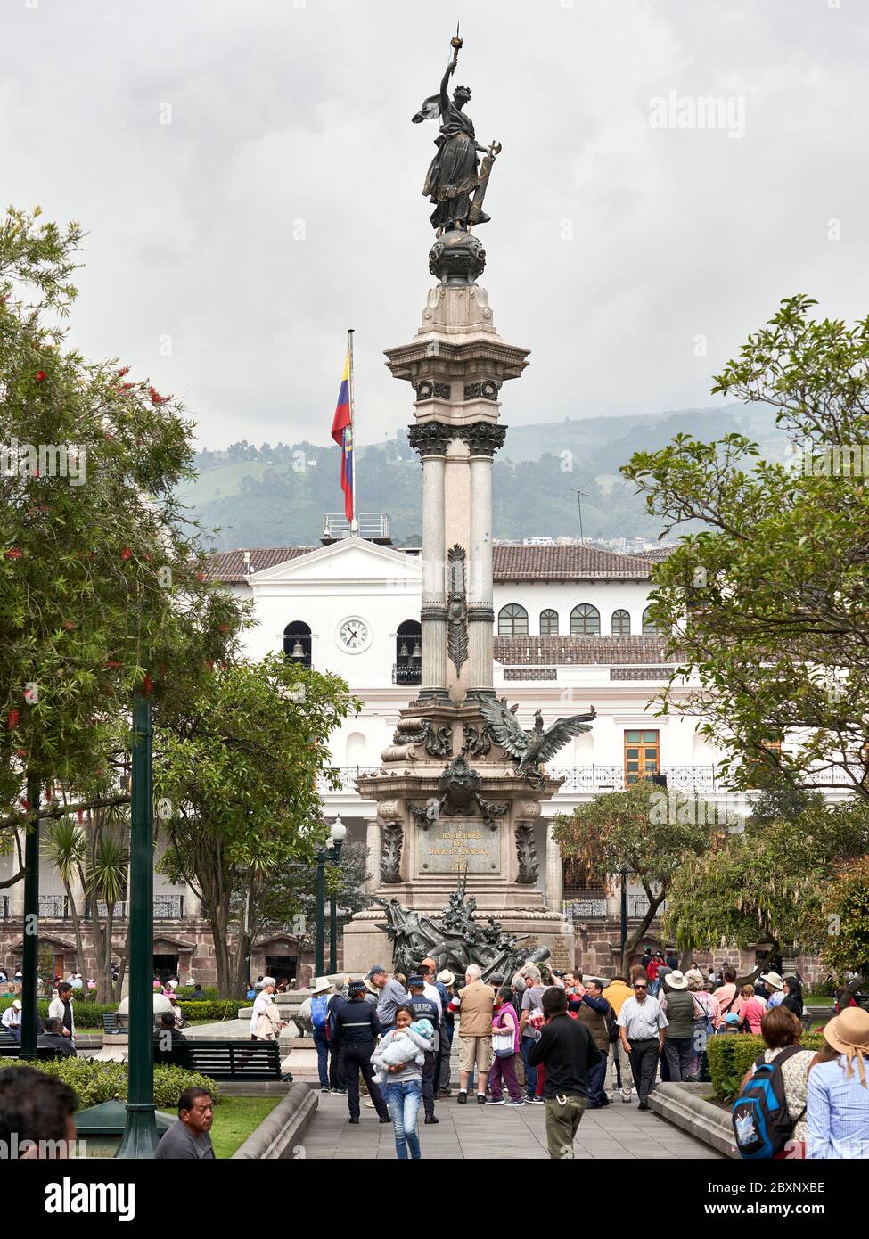 Statue of Liberty in Independence Square, Quito, Ecuador Stock Photo