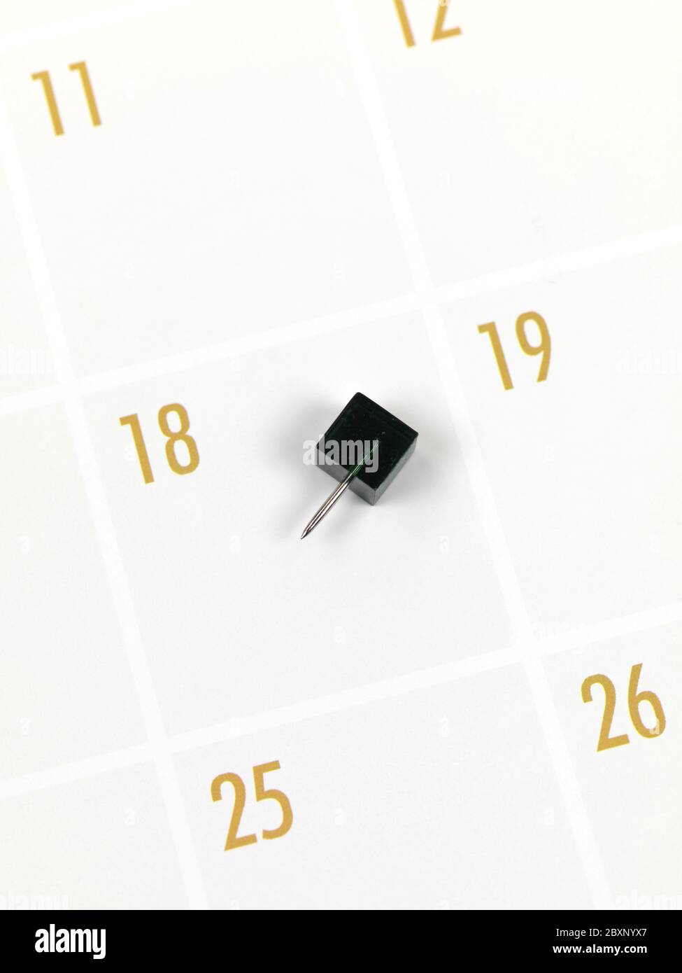 A close shot of monthly calendar page Stock Photo