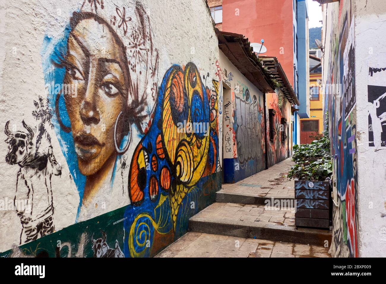 Street art in Bogota Colombia Stock Photo