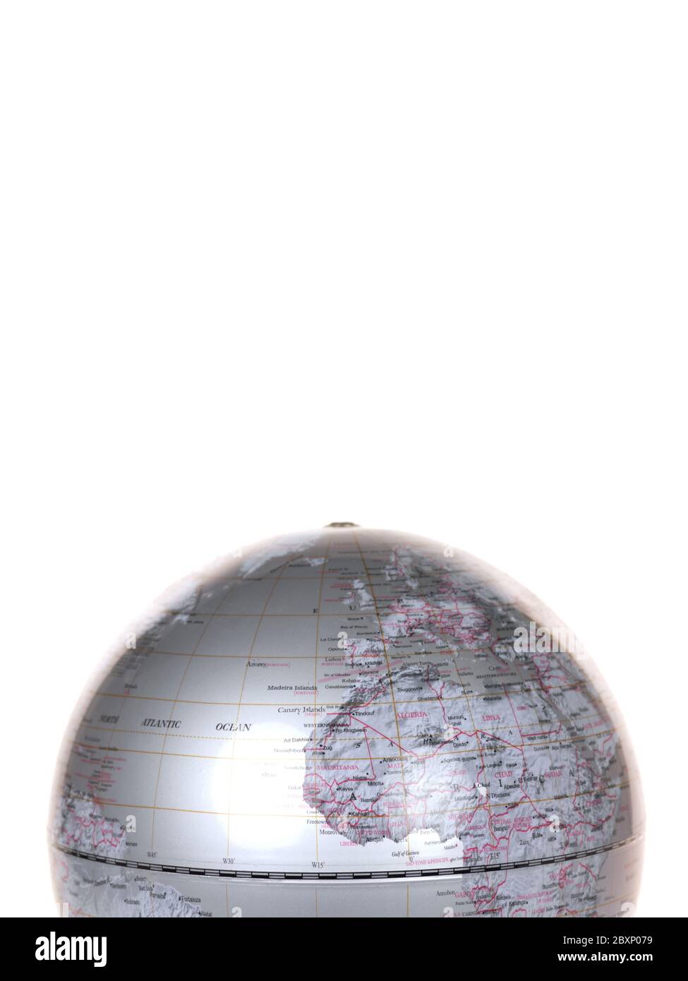A world globe isolated aqainst a white background Stock Photo - Alamy