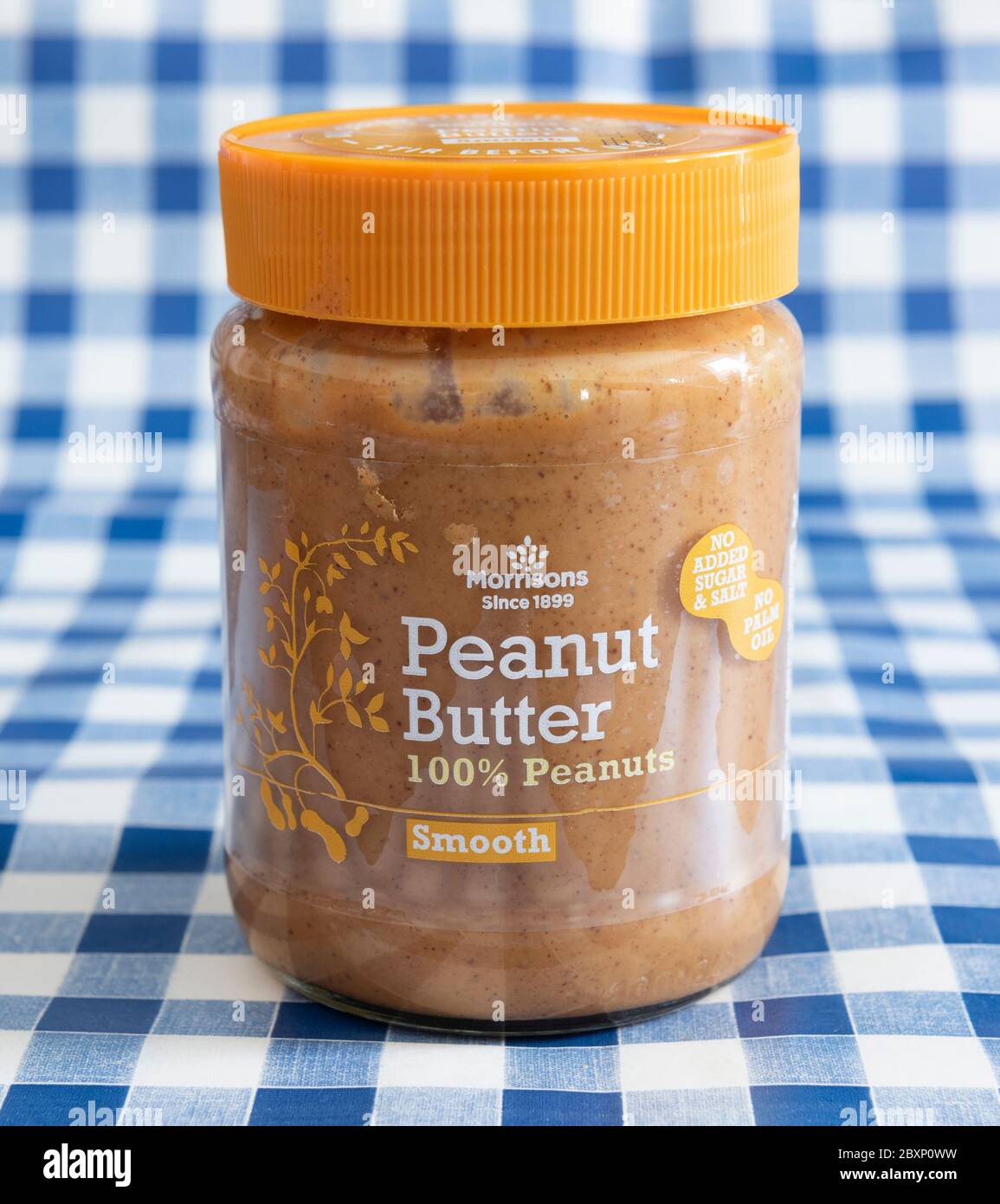 https://c8.alamy.com/comp/2BXP0WW/a-jar-of-morrisons-smooth-peanut-butter-2BXP0WW.jpg