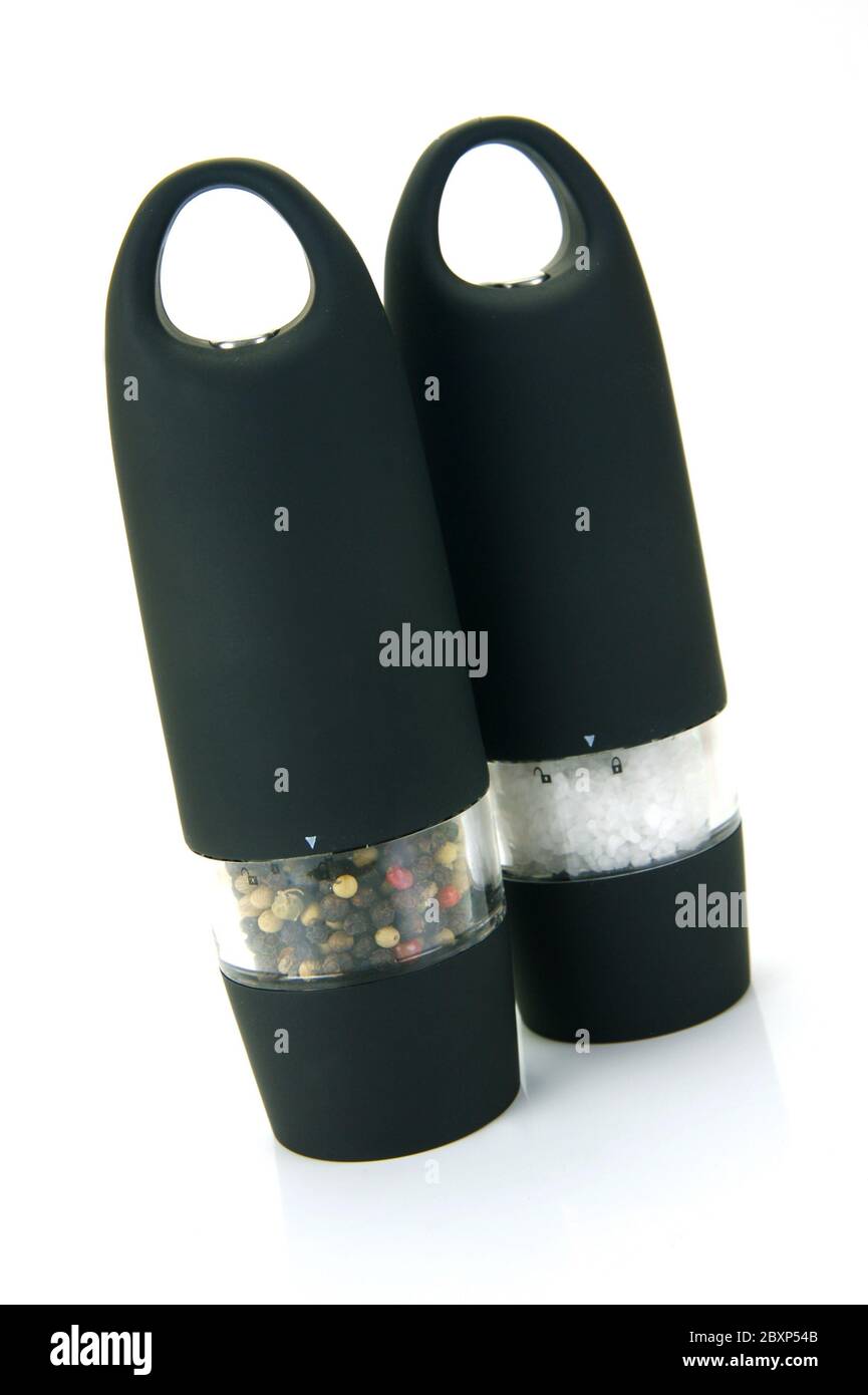 Electric Salt And Pepper Grinders Stock Photo Alamy