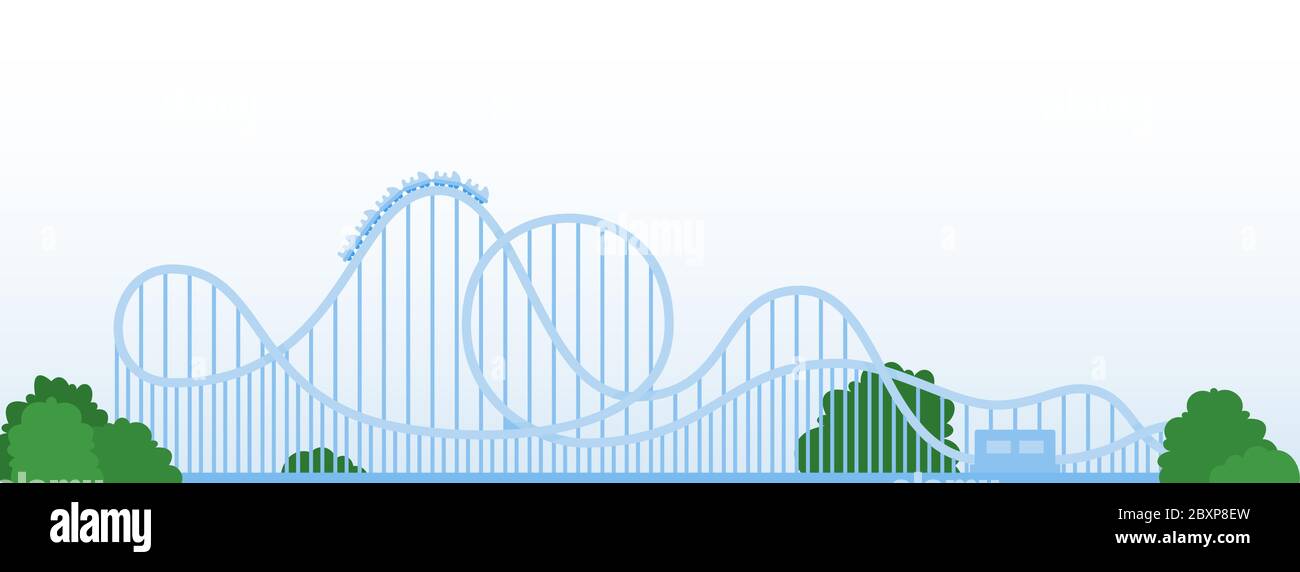 Roller coaster vector icon flat isolated Stock Vector