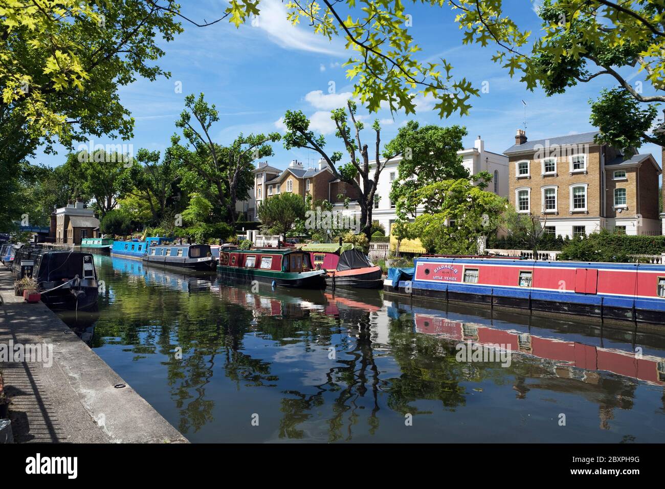 Regents Canal running through Little Venice, London, United Kingdom Stock Photo