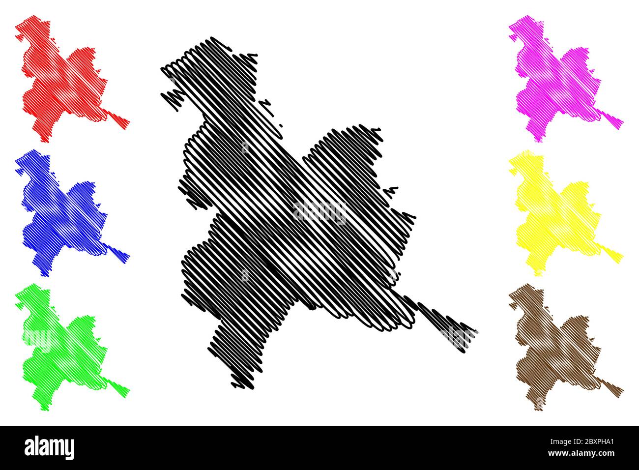 Reims City (French Republic, France) map vector illustration, scribble ...