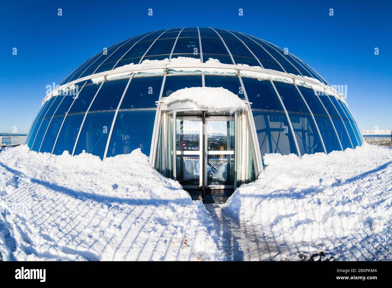 Perlan Dome of Reykjavik city, Iceland Stock Photo