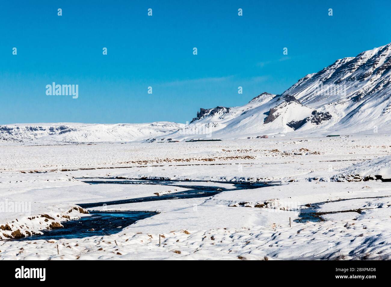 Borgarnes view during winter which is a town located on a peninsula at ...