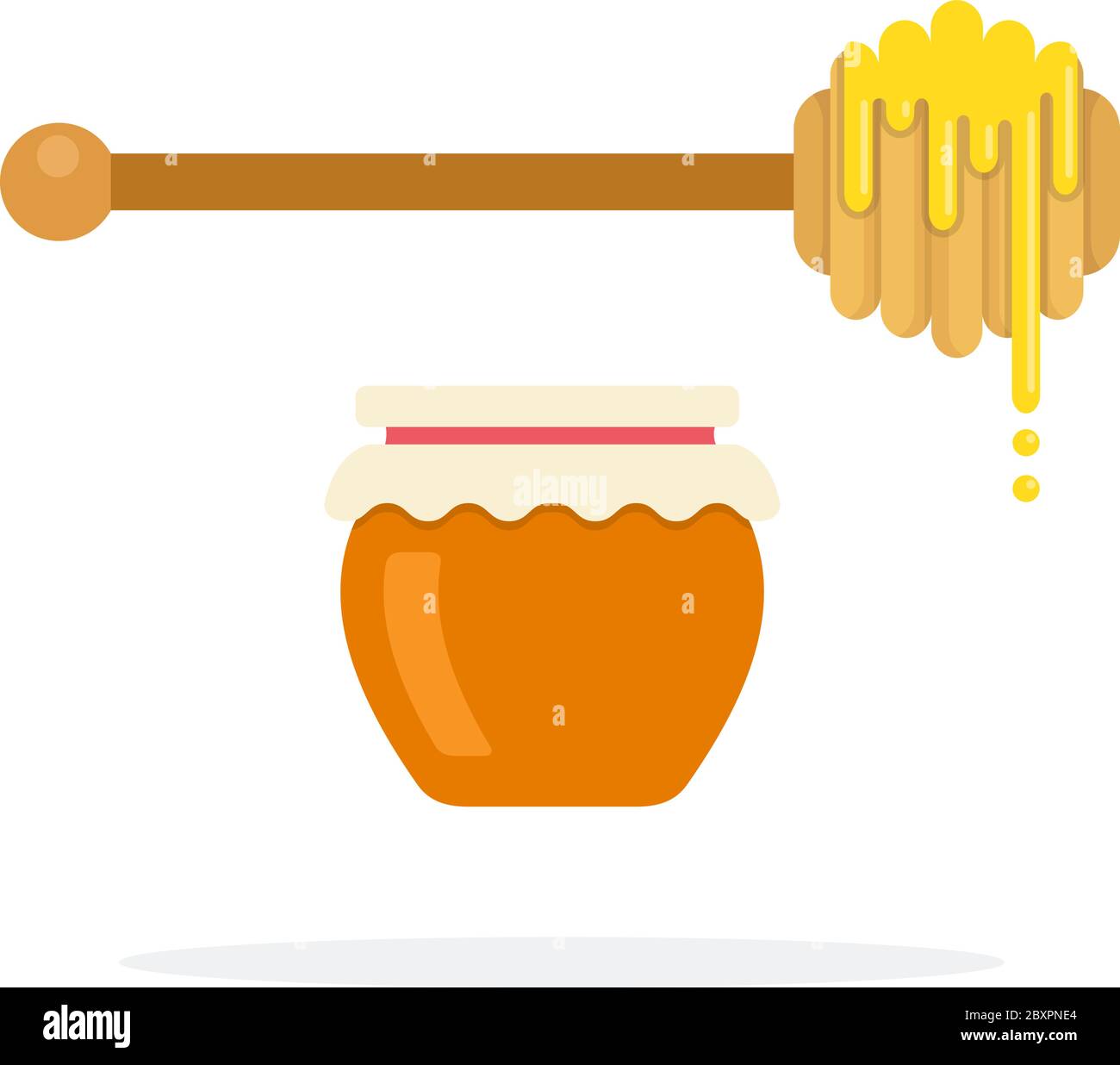 Honey spoon vector flat material design isolated object on white
