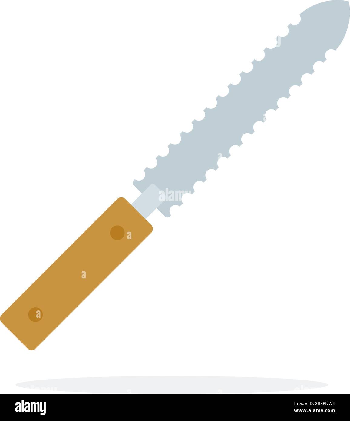 Knife beekeeper toothed vector flat material design isolated object on white background. Stock Vector