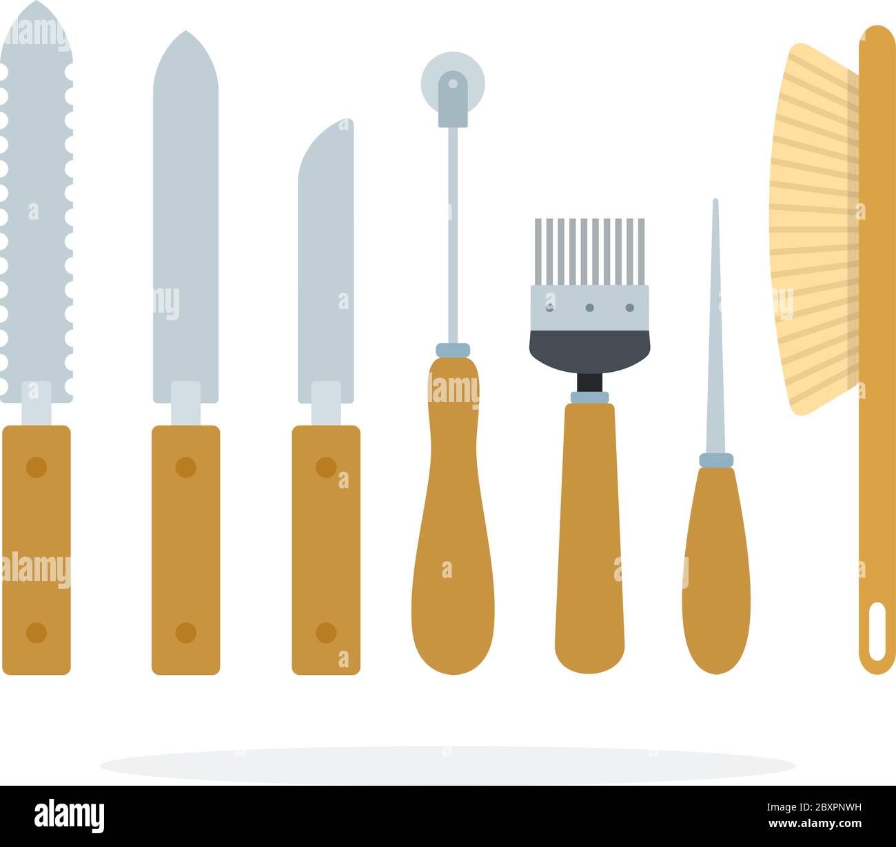 Tools of the beekeeper vector flat material design isolated object on white background. Stock Vector