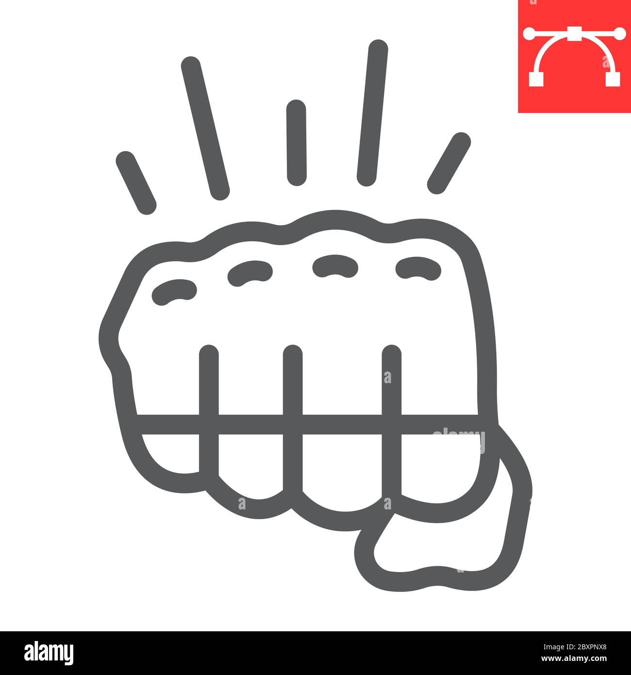 Fighting game line icon, video games and fight club, fist sign vector graphics, editable stroke linear icon, eps 10. Stock Vector