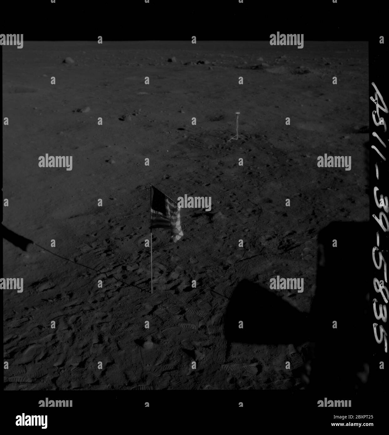 Apollo 11 moon landing flag Black and White Stock Photos & Images - Alamy