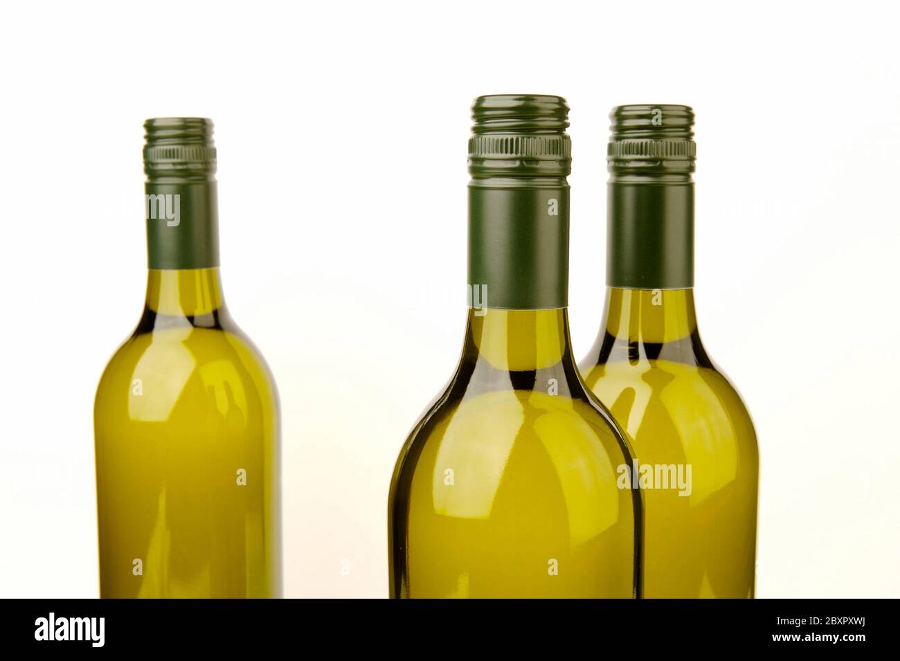 Bottles of white wine Stock Photo Alamy