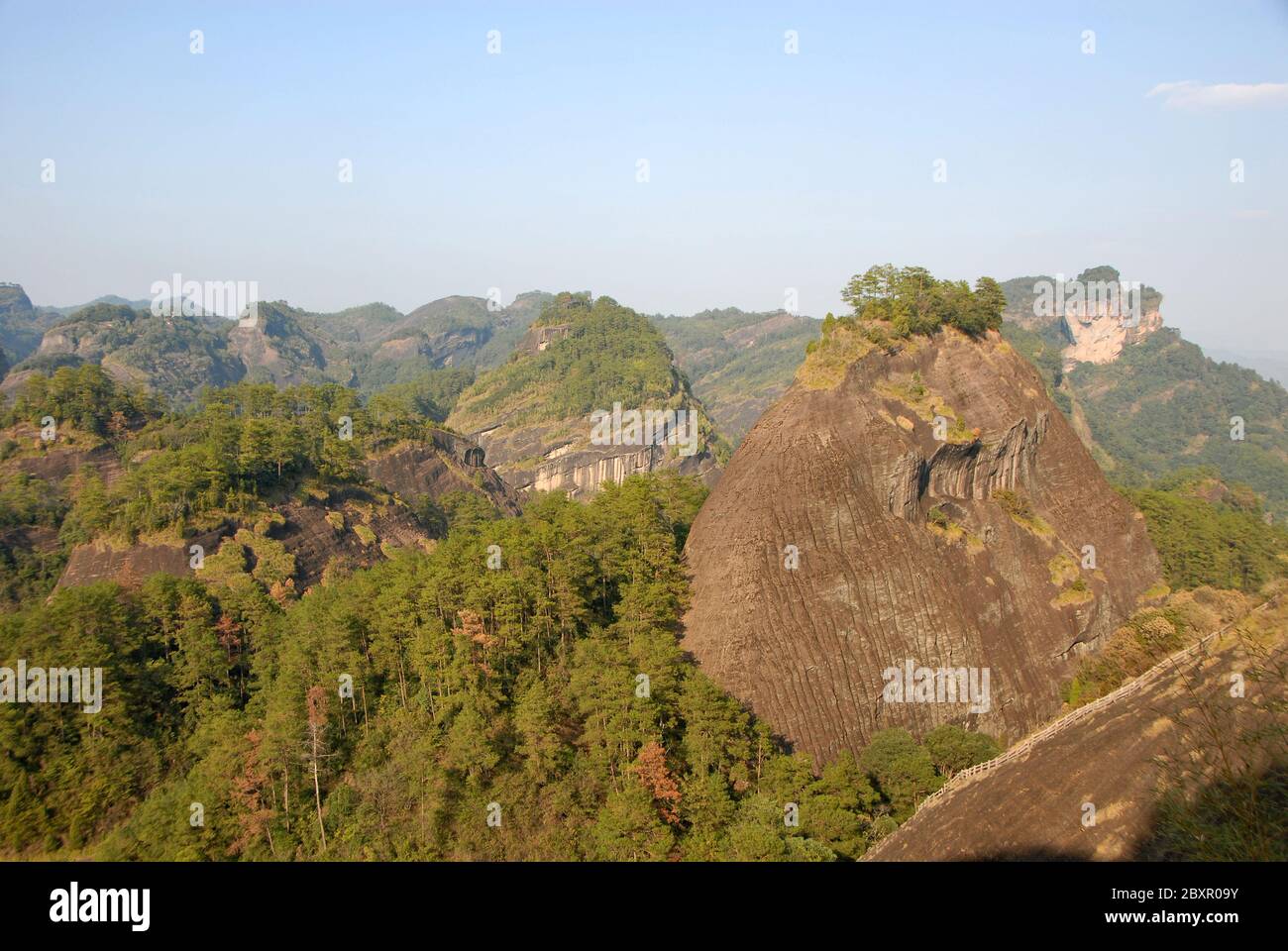 Wuyishan mountains in Fujian Province, China. Scenic view over the