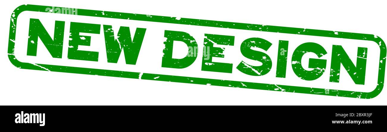Grunge green new design word square rubber seal stamp on white background Stock Vector