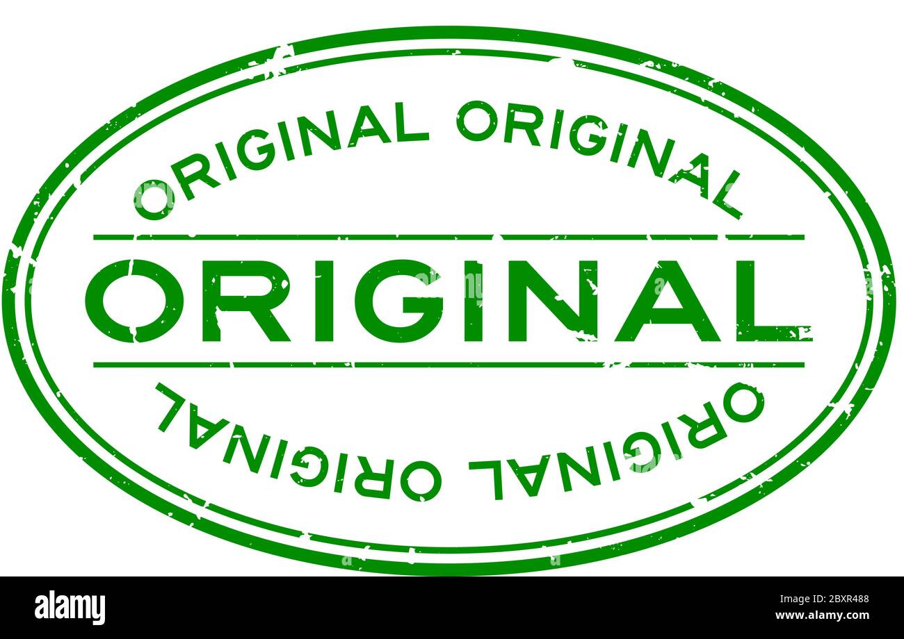 Grunge green original word oval rubber seal stamp on white background ...