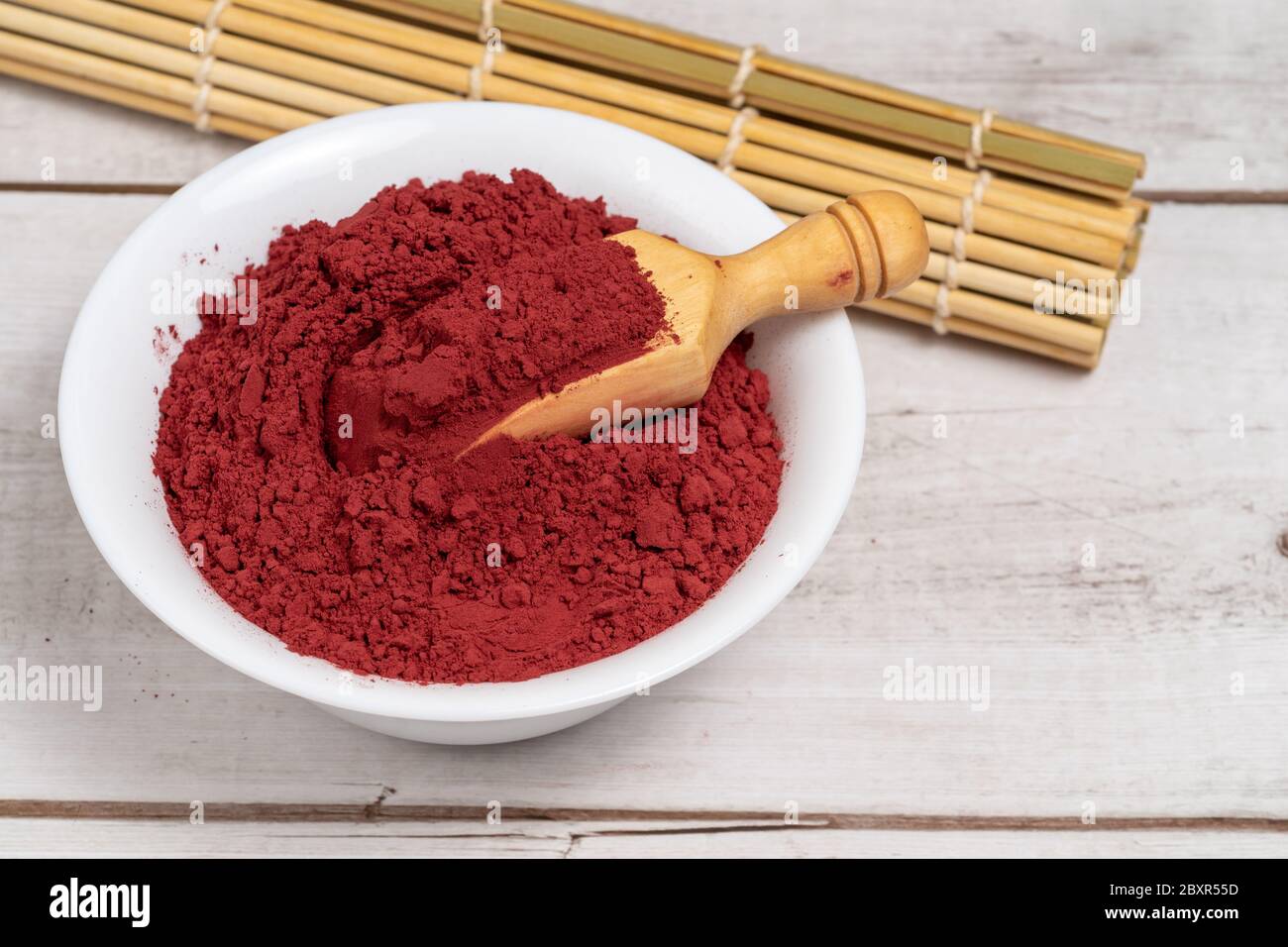Red yeast rice powder or angkak Stock Photo Alamy