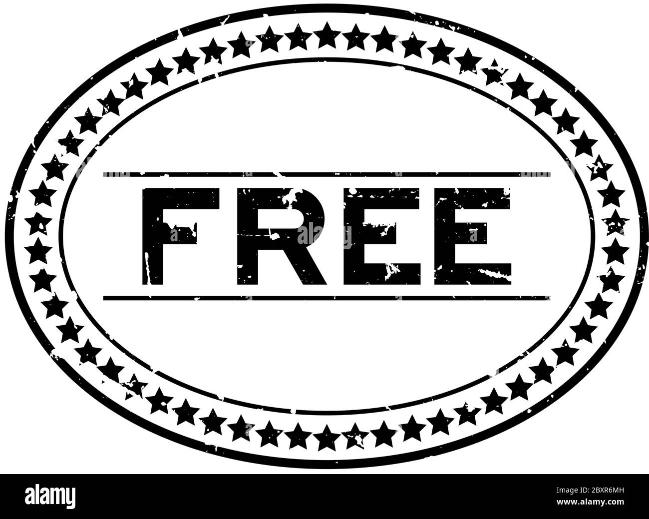 Grunge black free word oval rubber seal stamp on white background Stock ...