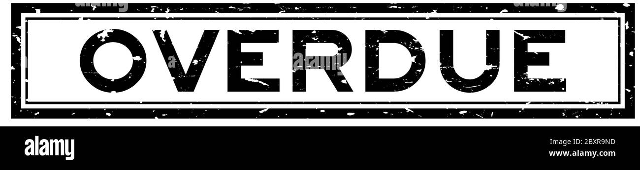 Grunge black overdue word square rubber seal stamp on white background ...