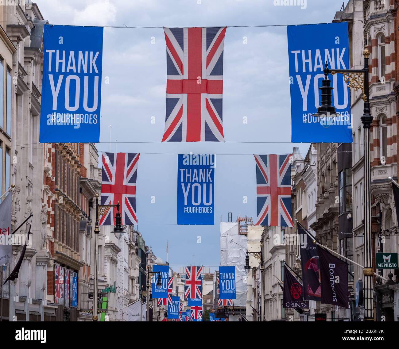New Bond Street, London UK, iconic luxury shopping street, photographed during Coronavirus New Bond Street, London UK, iconic luxury shopping street, photographed during Coronavirus