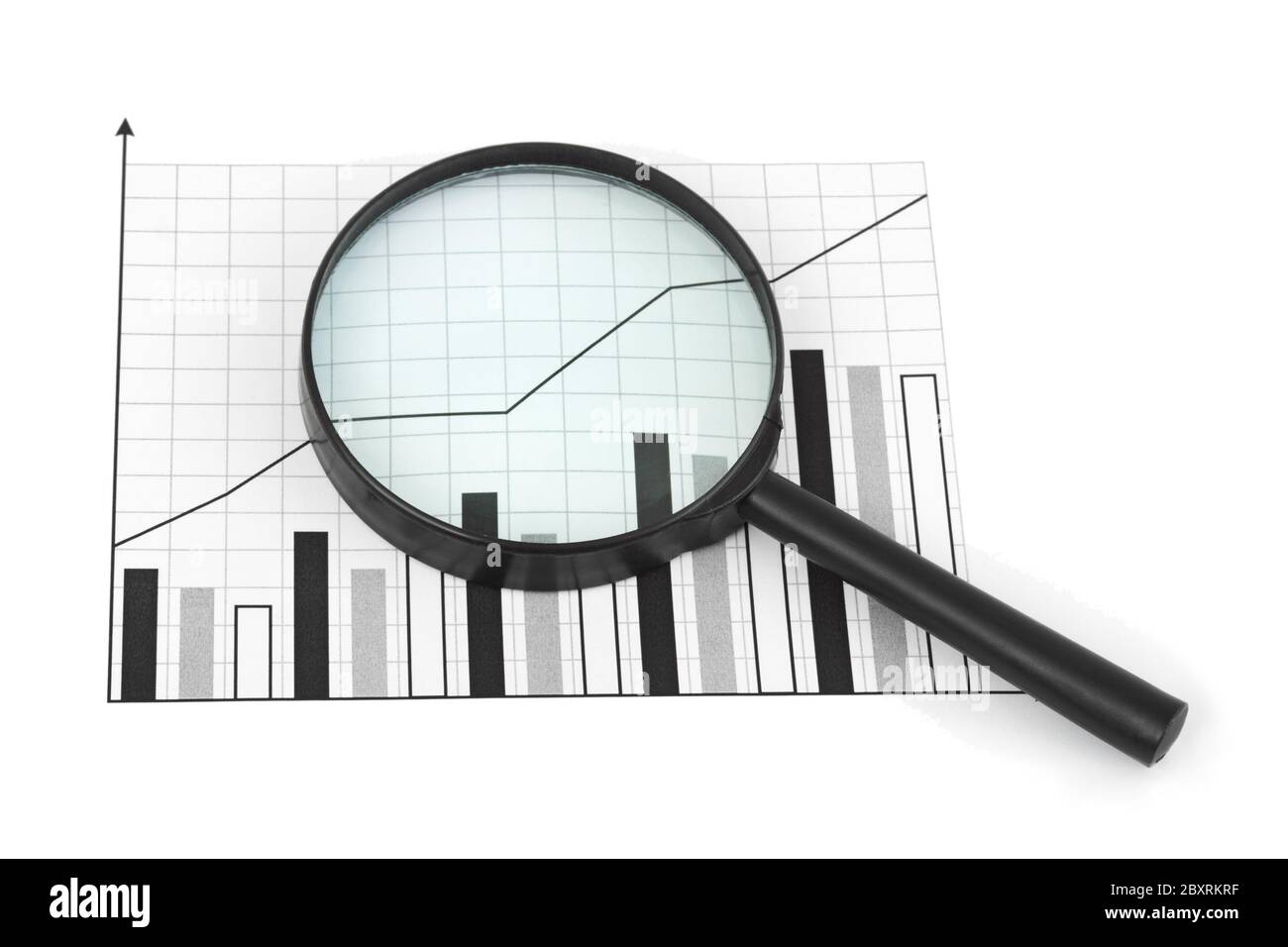 Magnifying glass and diagram Stock Photo Alamy