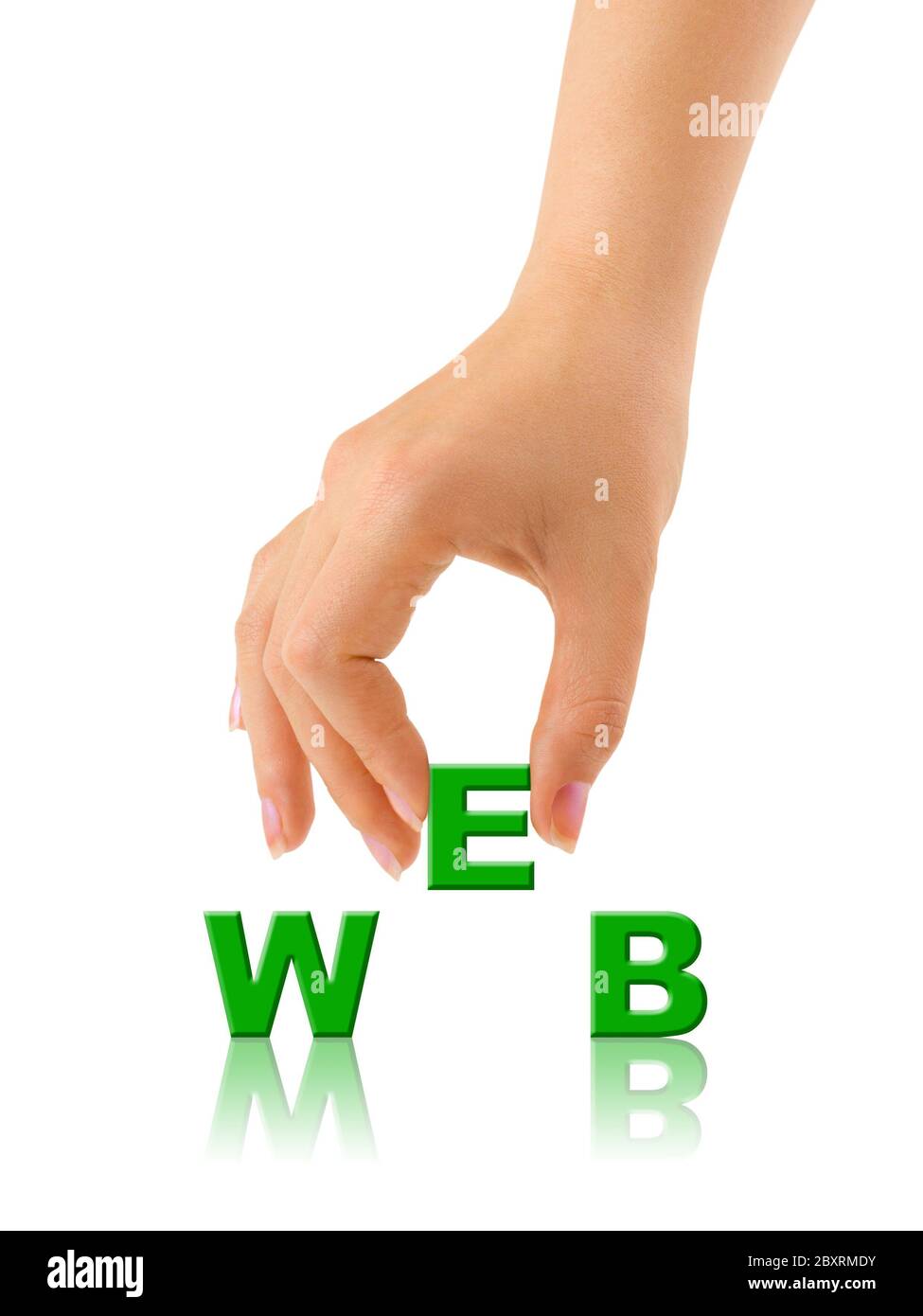 Hand and word WEB Stock Photo - Alamy