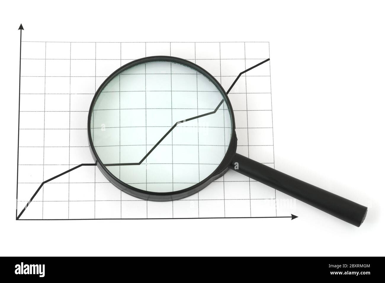 Magnifying glass and diagram Stock Photo Alamy