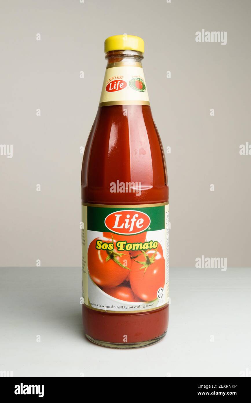 Kuching, Sarawak / Malaysia April 26, 2020 halal tomato sauce in a