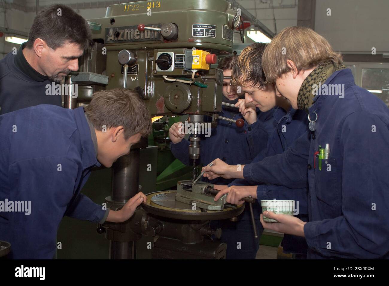 apprentices in the metal industry Stock Photo