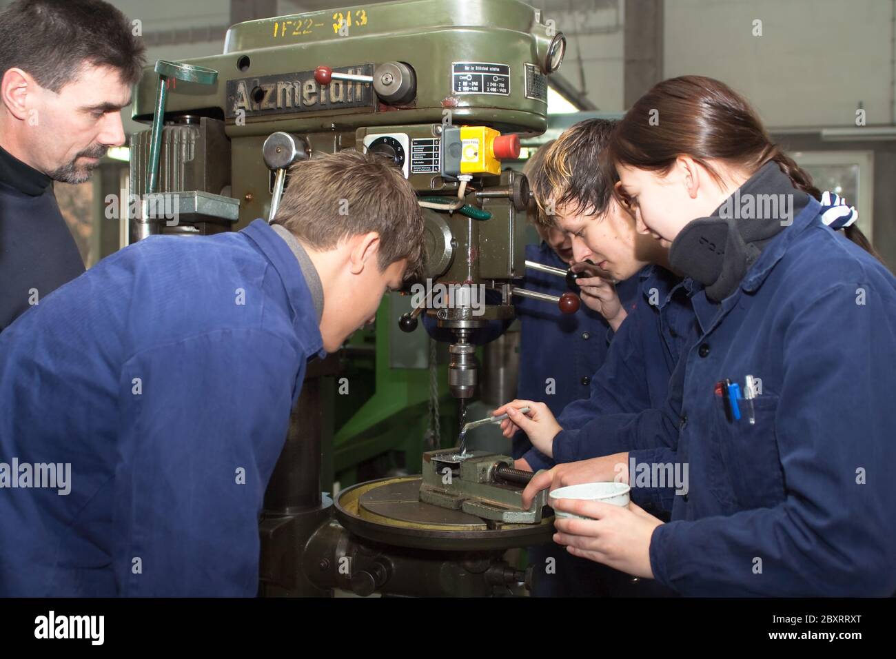 apprentices in the metal industry Stock Photo