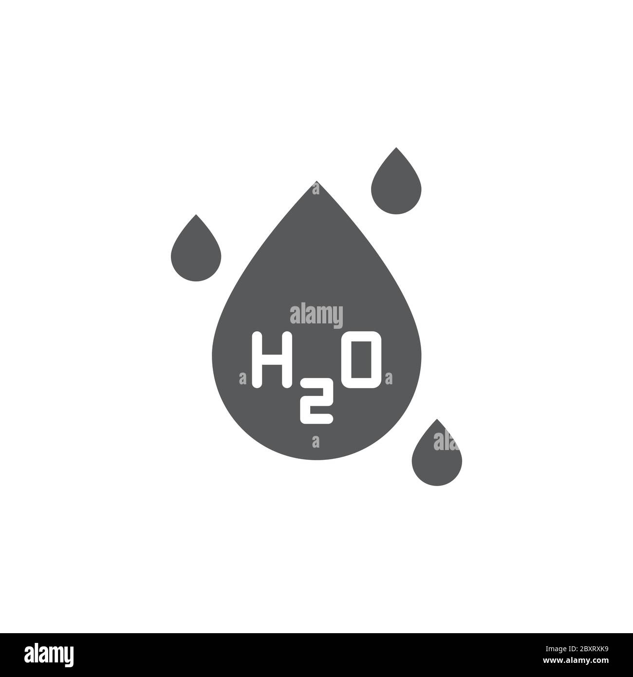 Chemical formula H2O vector icon symbol isolated on white background Stock Vector