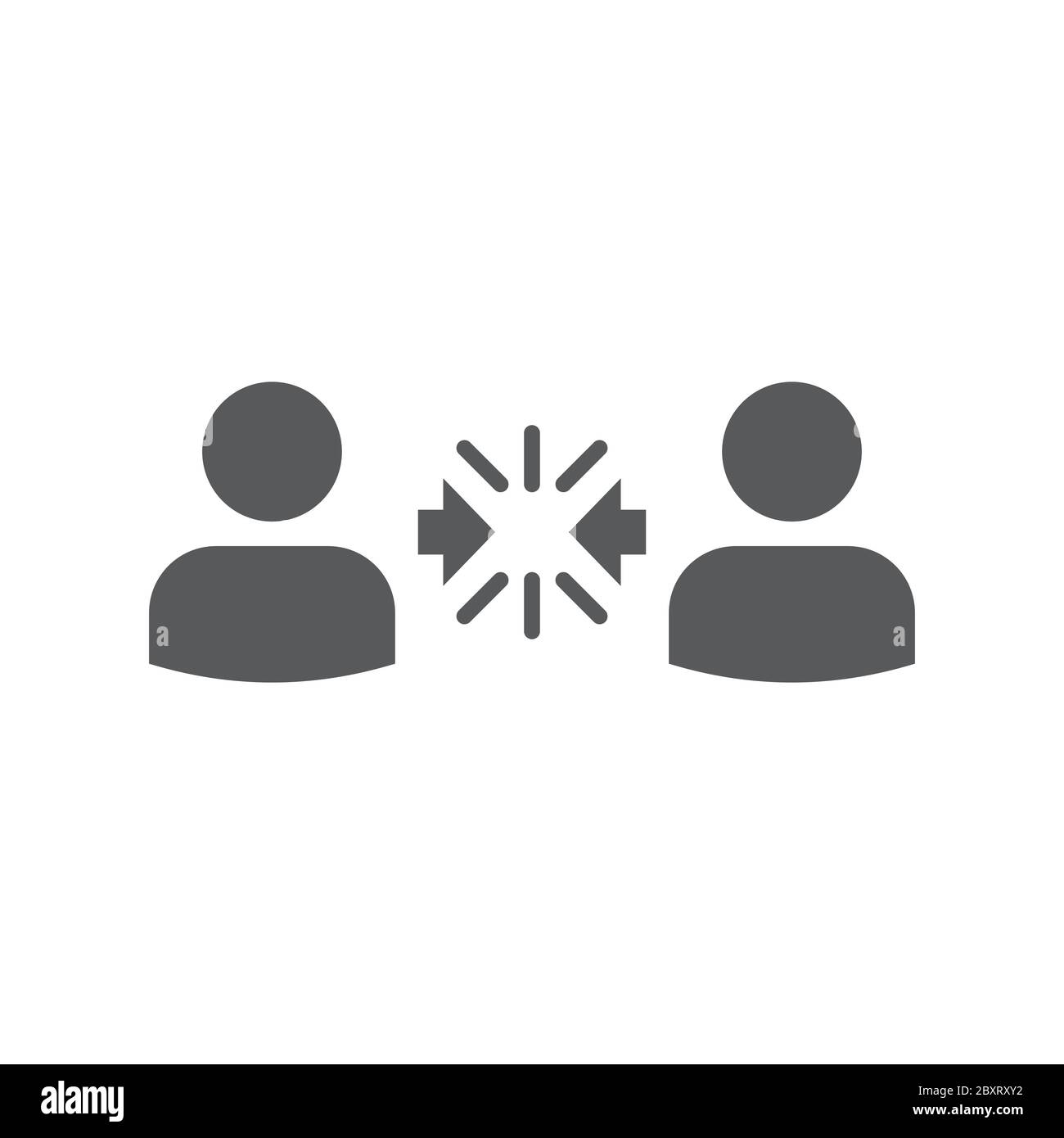 Conflict Resolution vector icon symbol isolated on white background