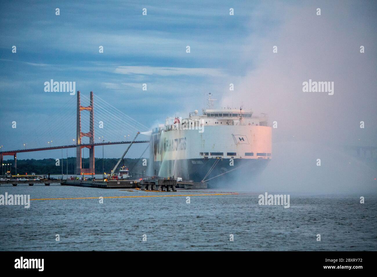 Container ship fire hires stock photography and images Alamy