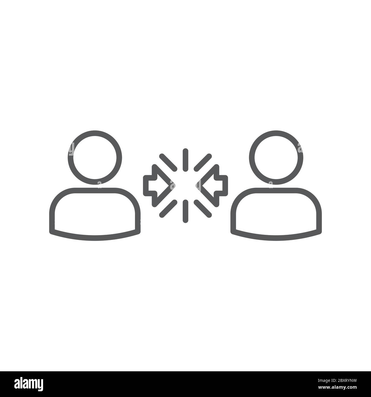 Conflict Resolution vector icon symbol isolated on white background
