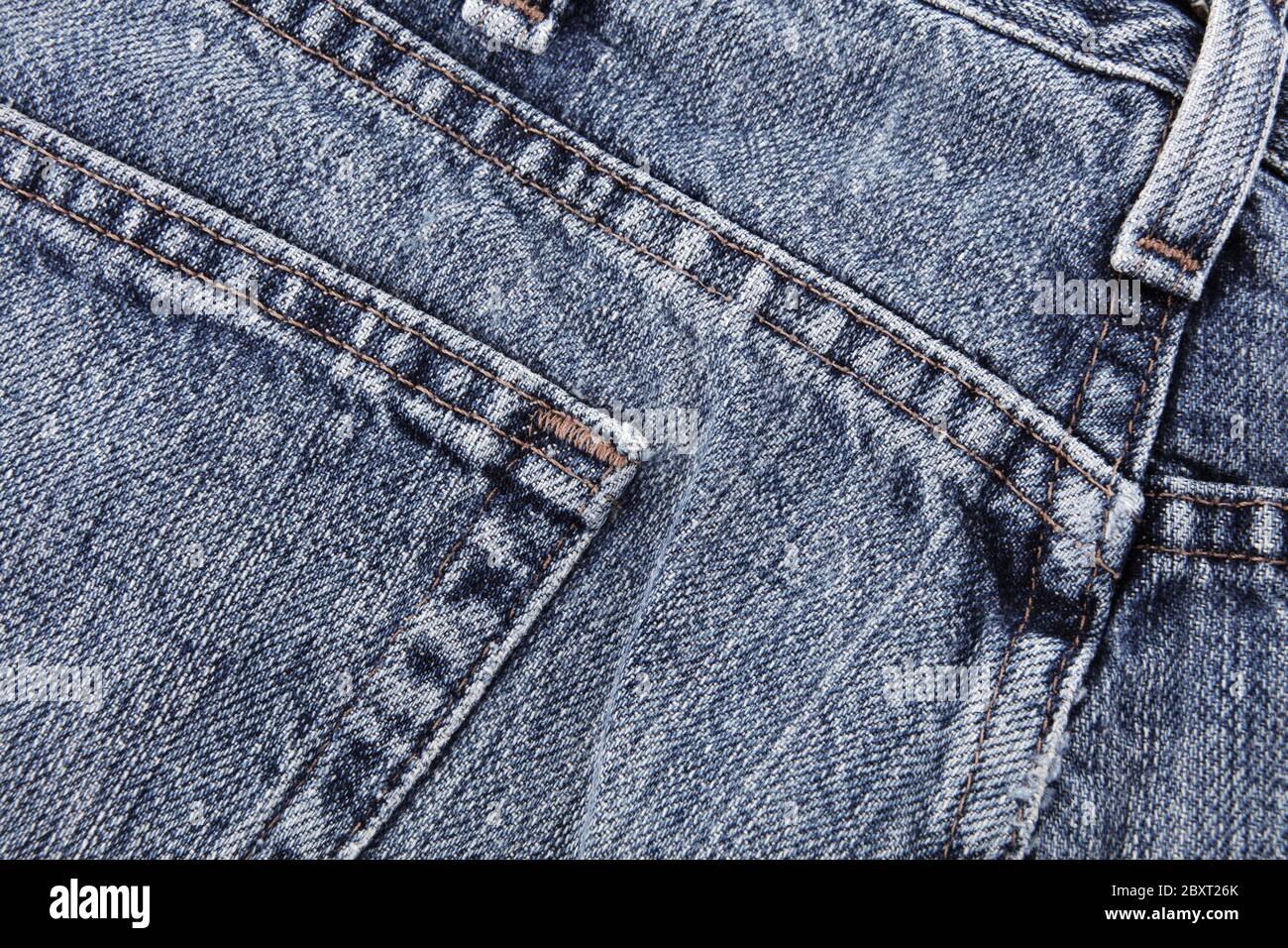 Blue jeans detail showing pocket and loop Stock Photo