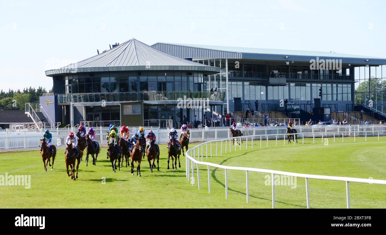 Punita Arora ridden by Shane Foley (second left) after winning the Kuroshio At Compas Stallions Committed Stakes at Naas Racecourse, Co. Kildare, Ireland. Stock Photo