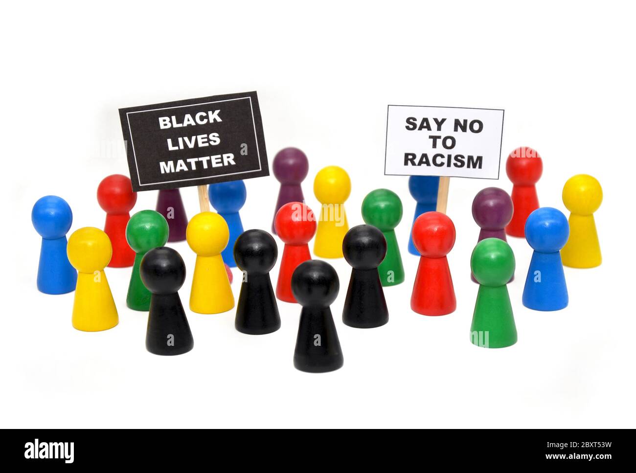 black lives matter say no to racism activists demonstration scenery Stock Photo