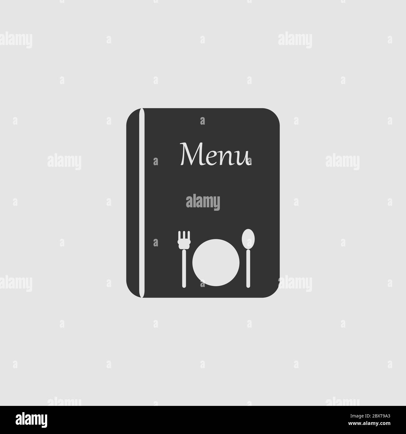 Menu icon flat. Black pictogram on grey background. Vector illustration symbol Stock Vector