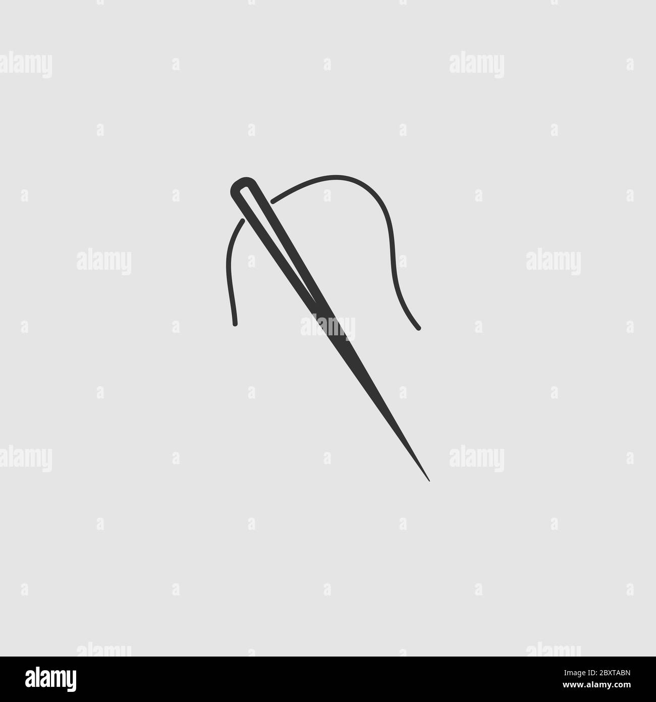 Sewing needle with thread icon flat. Black pictogram on grey background.  Vector illustration symbol Stock Vector Image & Art - Alamy