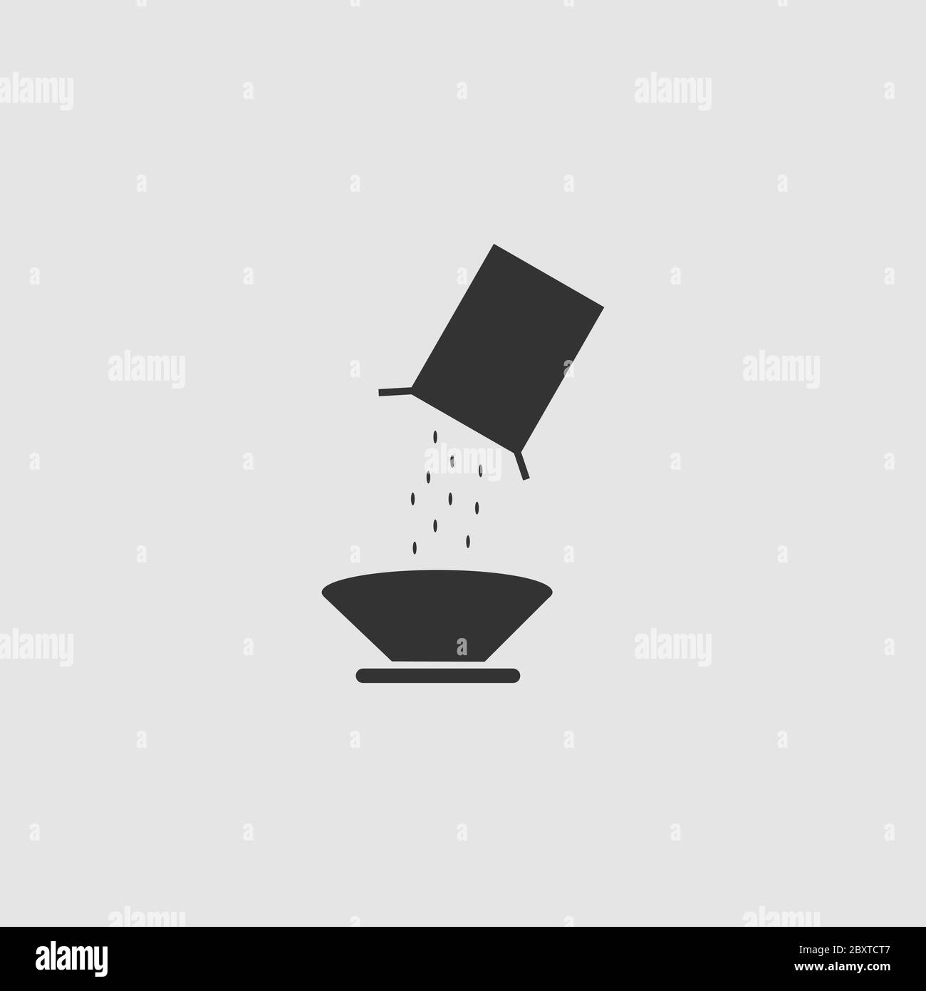 Cereal icon flat. Black pictogram on grey background. Vector illustration symbol Stock Vector