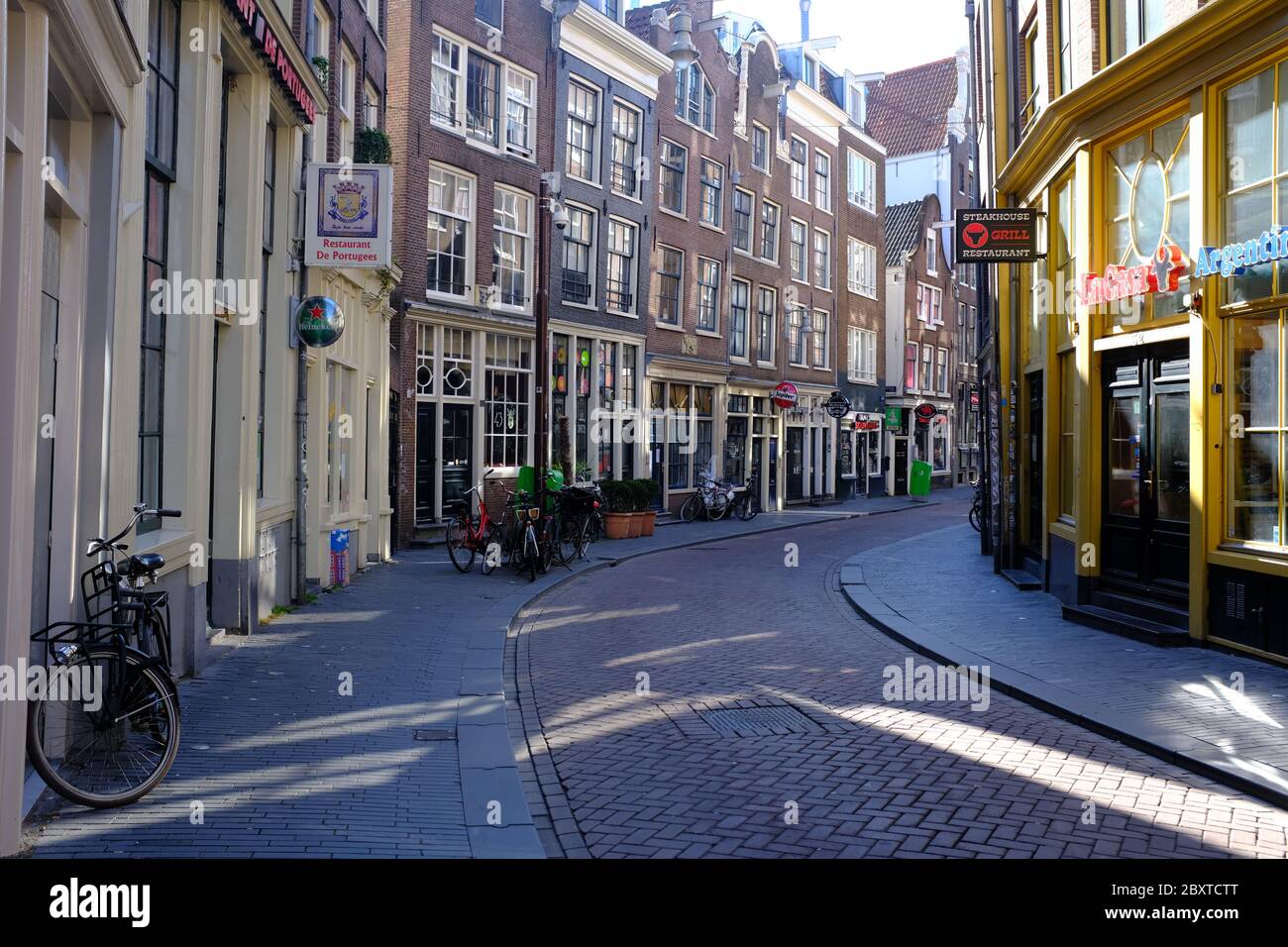 Amsterdam, Holland/the Netherlands – march 11 2020: The center of Amsterdam without tourists and locals due to the Cornoacrisis and the lockdown Stock Photo