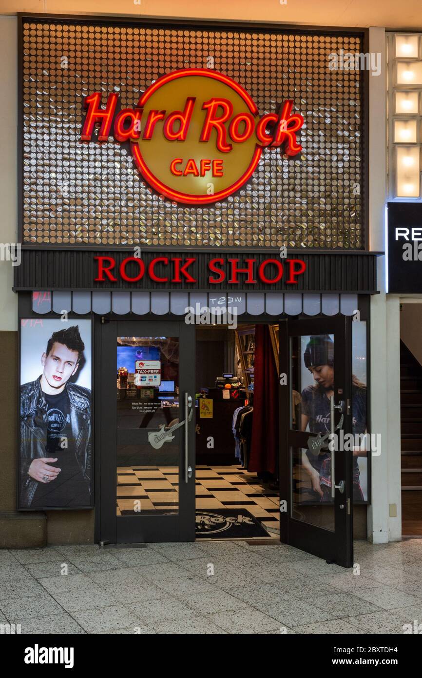 Tokyo / Japan - October 21, 2017: Hard Rock Cafe and Rock Shop Tokyo Uyeno Eki located within the historic Ueno Train Station in Tokyo, Japan Stock Photo