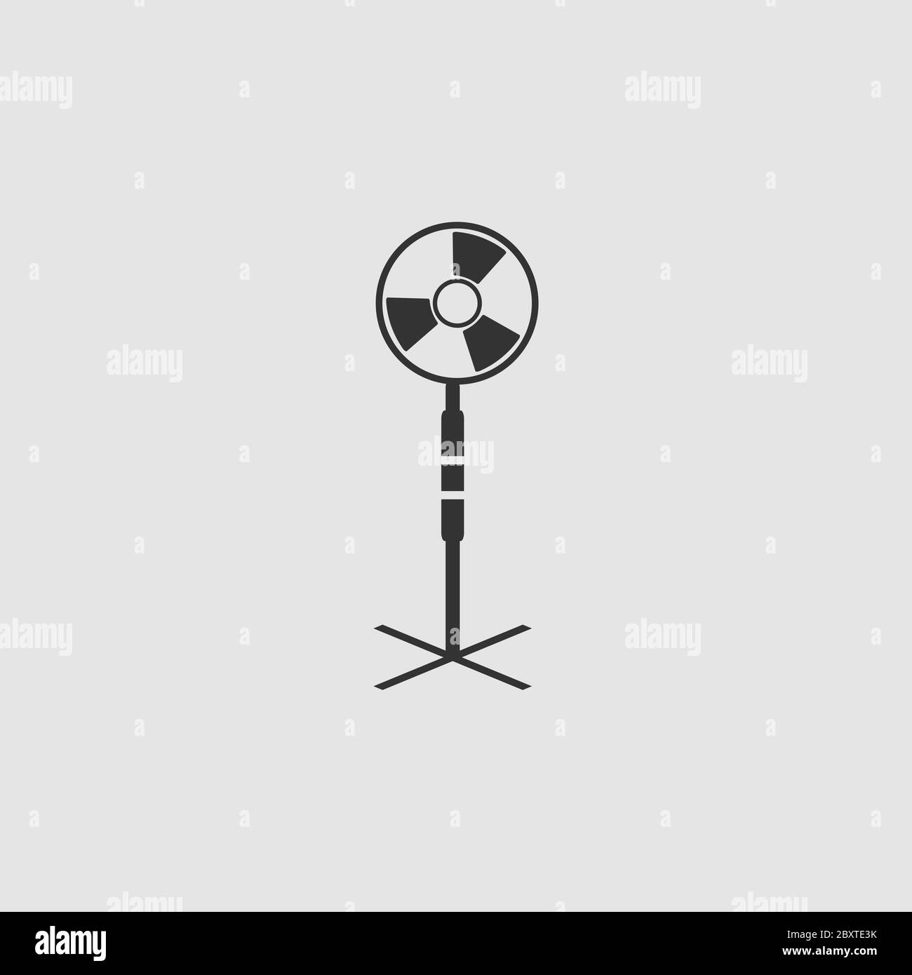 Fan air conditioner icon flat. Black pictogram on grey background