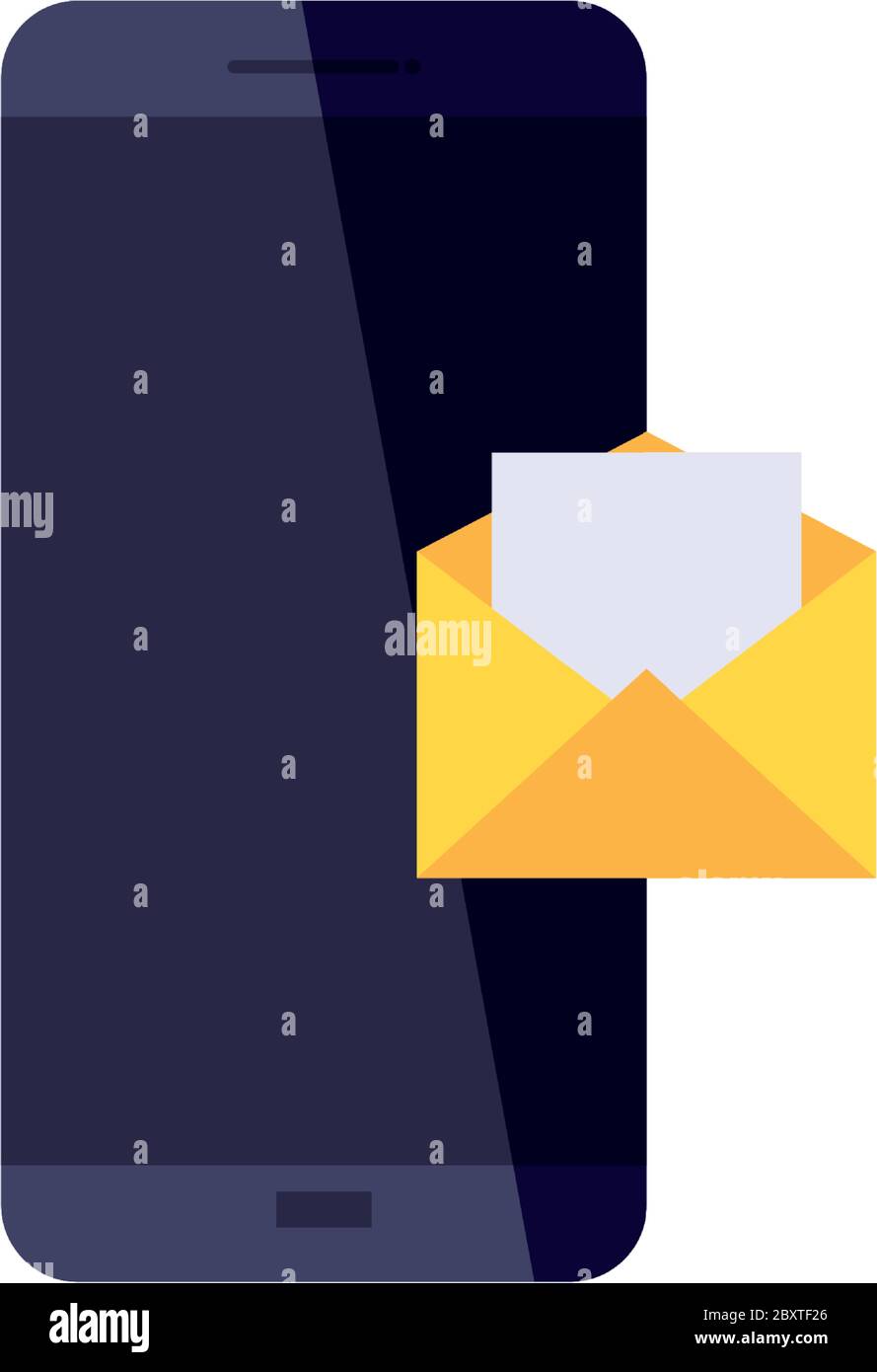 Envelope message and smartphone vector design Stock Vector Image & Art ...