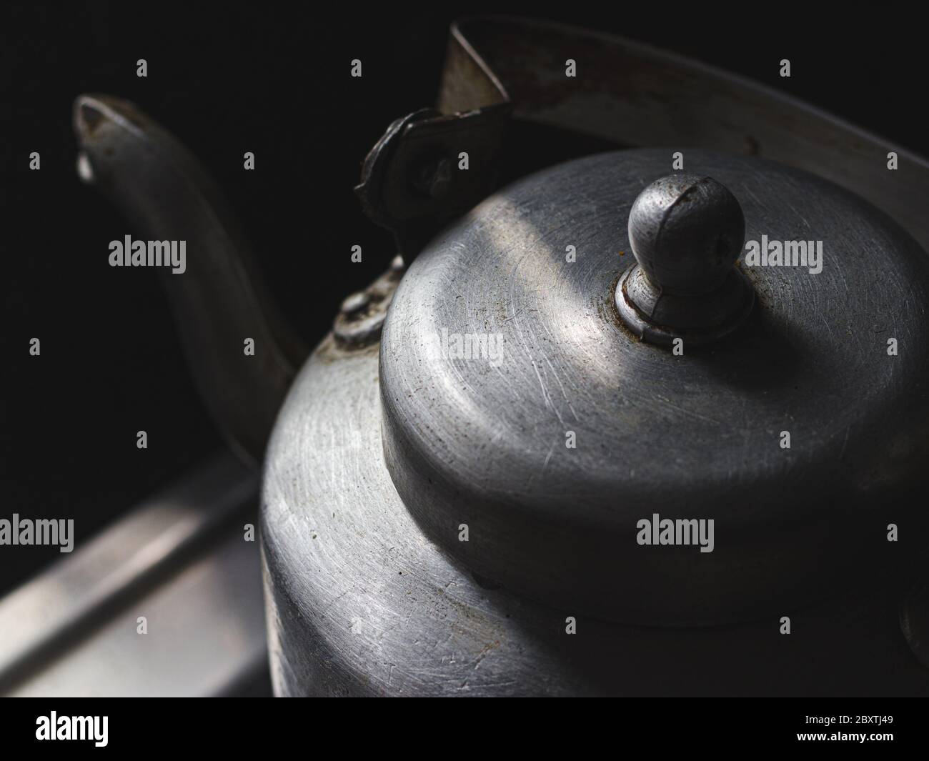 Vintage indian tea kettle for making chai Stock Photo Alamy