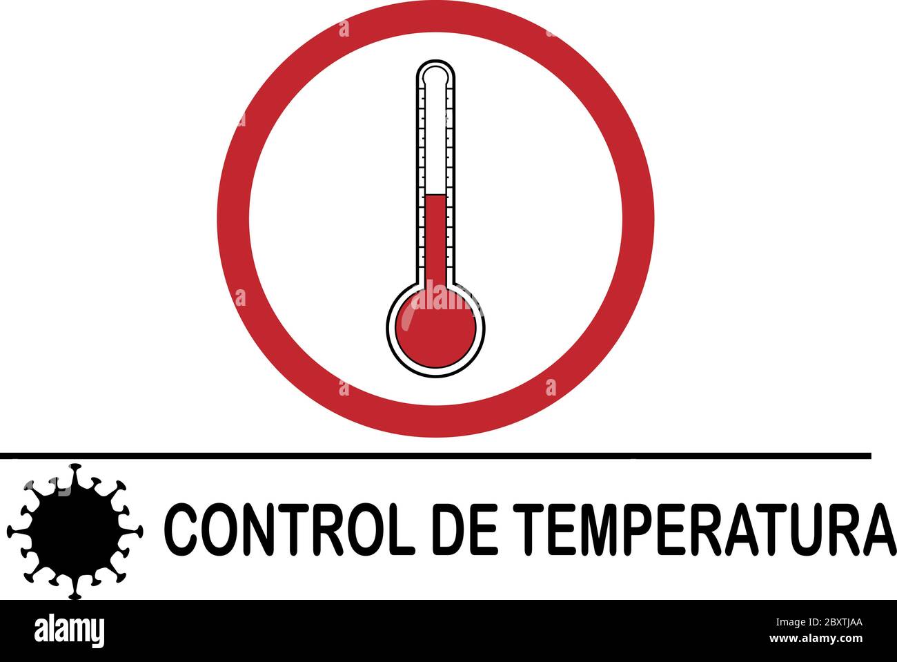 Vector illustration with a thermometer and the text in spanish "Body